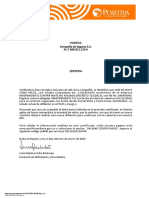 Certificado de Afiliación ARL