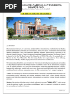 Dharmashastra National Law University, Jabalpur (M.P.) : For The Academic Year 2022-23