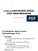 Kebutuhan Nutrisi Sesuai Usia Perkembangan