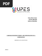 Corporate Restructuring - Reconfiguration of A Corporation