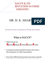 Haccp & Its Implementation in Food Industry: Dr. H. K. Sharma