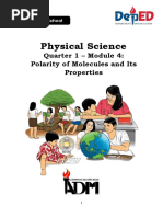 Physical Science: Quarter 1 - Module 4: Polarity of Molecules and Its Properties