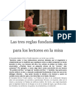 Las Tres Reglas Fundamentales para Los Lectores en La Misa