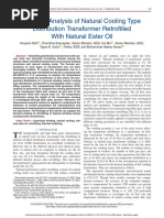 Thermal Analysis of Natural Cooling Type Distribution Transformer Retrofilled With Natural Ester Oil