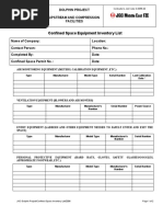 Confined Space Equipment Inventory List