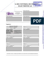 Hoja de Control de Firmas Electrónicas: Instituciones