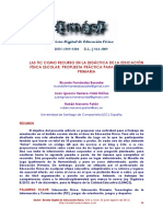 Las tic como recurso en la didáctica de la educación física escolar. Propuesta práctica para la educación primaria