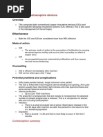 Contraception - Medrevision Notes