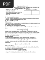 Experimental Report 2 Verification of Conservation of Momentum and Kinetic Energy Using Air Track