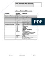 Functional Specification - Document Overview: Document Required Information Comments