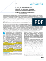 Más Allá de La Salud Mental: La Psicología en Atención Primaria