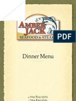 Dinner Menu: Seafood Steaks