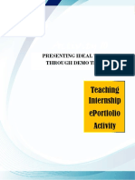 Activity 10: Teaching Internship Eportfolio Activity