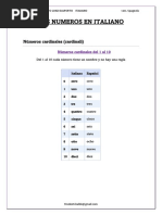 Los Numeros en Italiano
