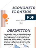 Maths Holiday Homework (Trigonometric Ratios) X-A Roll No 3