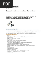 Especificaciones Técnicas de Equipos para Evaluaciones Ergonómicas