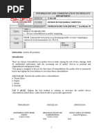 Dfp50123 Secure Mobile Computing: Problem Based Task (Report) Total Marks: 20 Topic 4