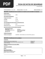 Ficha de Datos de Seguridad: SECCIÓN 1: Identificación de La Sustancia o La Mezcla y de La Sociedad o La Empresa