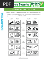 Analogia Parte Todo para Segundo de Primaria