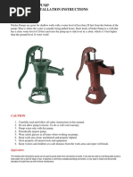 General: Hand Pitcher Pump Safety and Installation Instructions