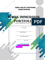 Work Immersion Portfolio: Guisad Valley National High School