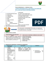 Personal Social Conocemos Las Zonas Seguras en La Escuela y El Hogar