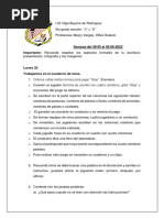 Semana Del 30-05 Al 02-06-2022 Importante: Recuerda Respetar Los Aspectos Formales de La Escritura