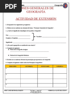 Actividad de Extensión #01 Nociones Generales de Geografía 1º Sec