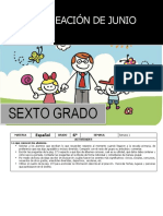 Planeacion Mensual de Junio Sexto Grado