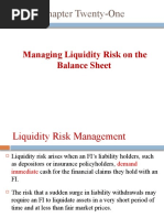 Chapter Twenty-One: Managing Liquidity Risk On The Balance Sheet