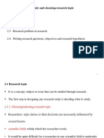 2.1. Research Topic 2.2. Literature Review 2.3. Research Problem in Research 2.4. Writing Research Questions, Objectives and Research Hypothesis