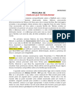 22-05-29 - Famílias Que Testemunham