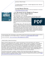 Peer Reviewed Article Subglottal Pressure Variation in Actors' Stage Speech