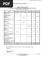 Table of Specifications 21 Century Literature From The Philippines and The World