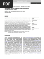 Spectrophotometric Determination of Triclosan Based On Diazotization Reaction: Response Surface Optimization Using Box - Behnken Design