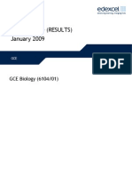 Mark Scheme (RESULTS) January 2009: GCE Biology (6104/01)