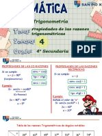 Trigonometría-4tosec-Semana 4-Propiedades de Las Razones Trigonométricas