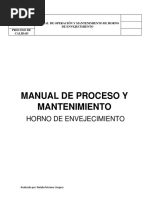 Manual de Operación y Mantenimiento de La Maquina de ENVEJECIMEINTO