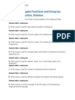 MySQL Aggregate Functions and Group by - Exercises, Practice, Solution