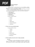 Comment "C Is Middle Level Language"? 2. What Is Problem Solving?