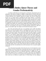 Queer Theory and Gender Performativity of Judith Butler