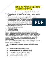 Configuration For Automatic Packing in Outbound Delivery