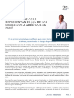 Contratos de Obra Representan El 59% de Los Sometidos A Arbitraje en Perú