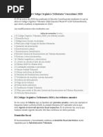 22 Cambios en El Código Orgánico Tributario Venezolano 2020