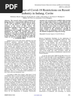 Economic Impact of Covid-19 Restrictions On Resort Industry in Indang, Cavite