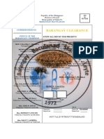 Barangay Clearance: Barangay Baculanad Official Correspondents Office of The Barangay Chairman