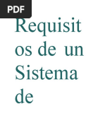 Requisitos de Un Sistema de Gestión M Edio