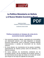 GabrielLoza-Politica Monetaria en Bolivia