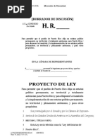 Borrador de Legislación para Un Plebiscito de Status en Puerto Rico