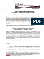 A Inteligência Emocional e Relações Interpessoais No Ambiente de Trabalho: Uma Revisão Sistemática